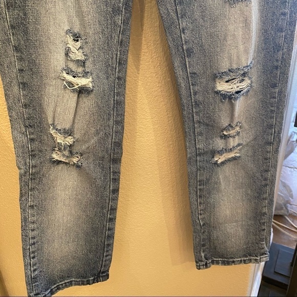 VOLCOM Blue Stoned Slim Slouch Ripped Jeans Size 0 - Picture 5 of 11